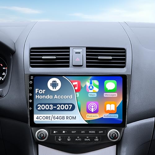 [4Core+64G] Car Radio Stereo for Honda Accord 7th 2003 2004 2005 2006 2007: Upgrade 10.1 Inch 1280 * 800 Touch Screen Head Unit Replacement with Bluetooth5.0 5GWIFI
