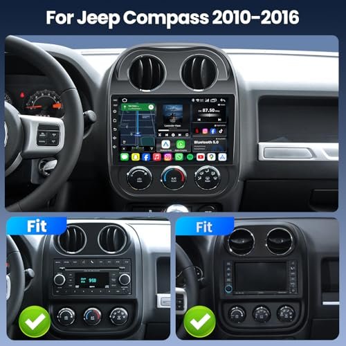 Jingelsye - [4Core+64GB] Car Radio Stereo for Jeep Compass Patriot 2010-2016: Upgrade 5G WiFi 10.4" 1280 * 800 Touchscreen He