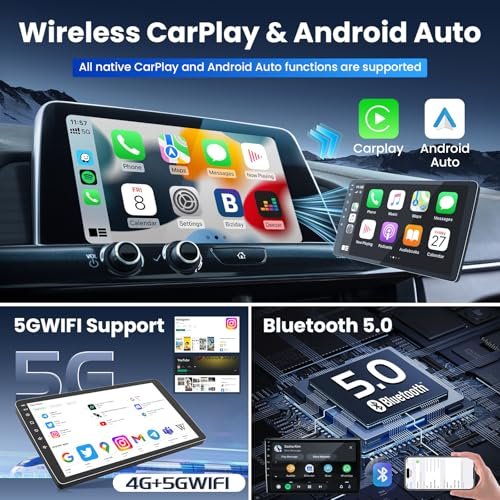 Jingelsye - [4Core+64GB] Car Radio Stereo for Jeep Compass Patriot 2010-2016: Upgrade 5G WiFi 10.4" 1280 * 800 Touchscreen He