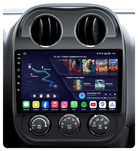 Car Radio for Jeep Patriot Compass 2010-2016: [4Core+64GB] 10" Upgrade 5GWiFi 1280*800 Touchscreen Stereo Android 13 Head Unit Replacement Wireless Carplay Android Auto Bluetooth GPS FM Backup Camera